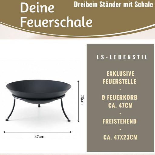 KI-generiertes Bild,Feuerschale Eisen Schwarz 47cm Pflanzschale Terrassenfeuer Feuerstelle