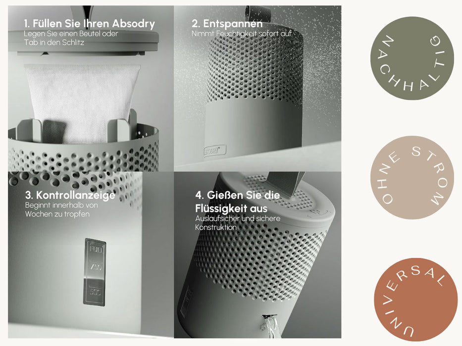 Luftentfeuchter Nachfüllpack 2x600g Vliesbeutel Granulat für AbsoDry Series 6