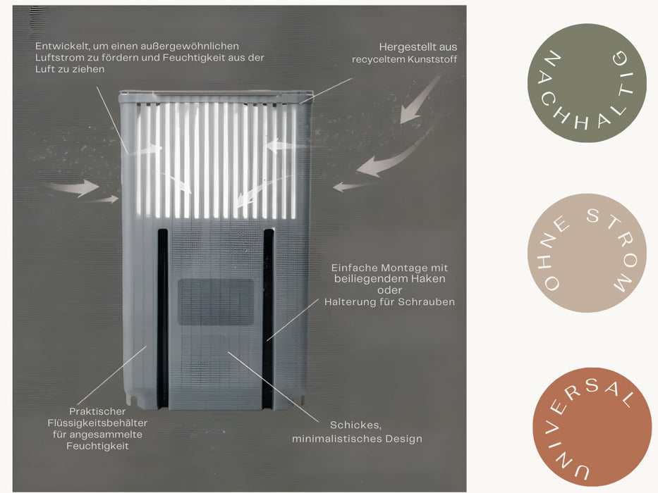 Absodry Duo Family Series 6 Grau Aufhänger für Kleiderschrank Luftentfeuchter