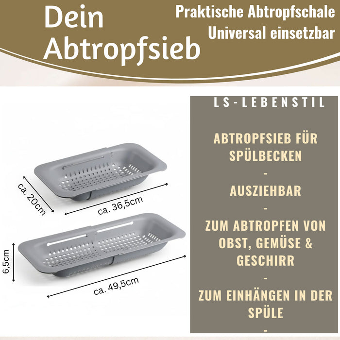 KI-generiertes Bild,Abtropfsieb Ausziehbar Spülbeckensieb Organizer Siebkorb für Spülbecken