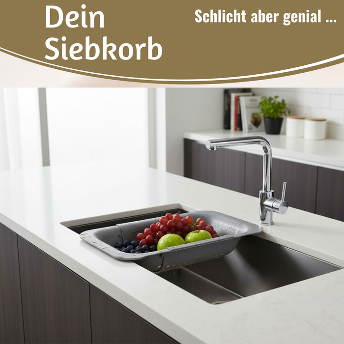 Abtropfsieb Ausziehbar Spülbeckensieb Organizer Siebkorb für Spülbecken