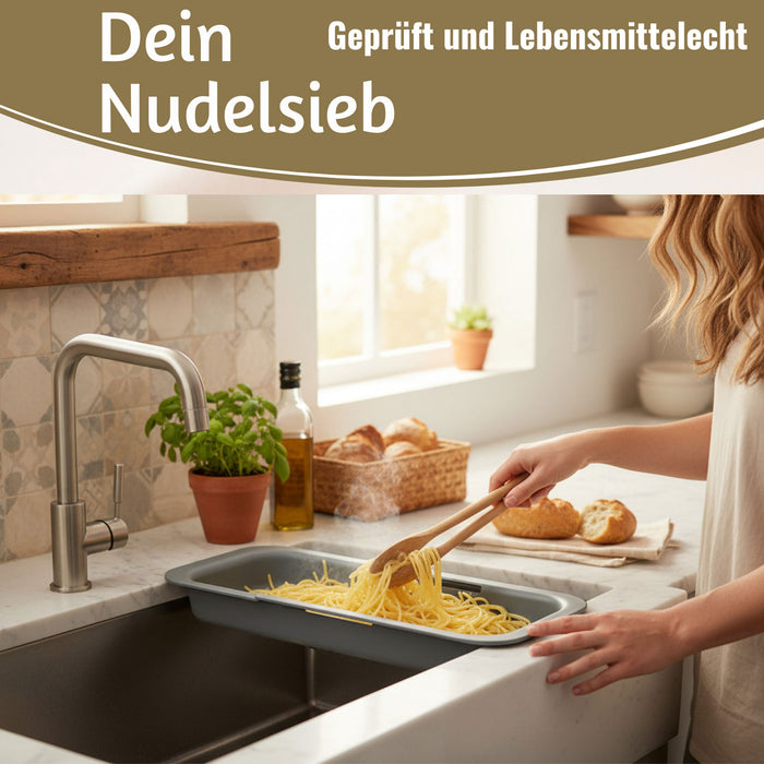 Abtropfsieb Ausziehbar Spülbeckensieb Organizer Siebkorb für Spülbecken