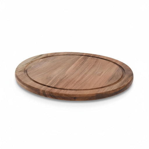 KI-generiertes Bild,Holz Fleischteller Servierteller 25cm Akazie Rund Schneidebrett Vesperbrett