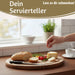 KI-generiertes Bild,Holz Fleischteller Servierteller 25cm Akazie Rund Schneidebrett Vesperbrett