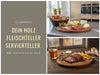 KI-generiertes Bild,Holz Fleischteller Servierteller 30cm Akazie Rund Schneidebrett Vesperbrett