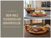 Holz Fleischteller Servierteller 30cm Akazie Rund Schneidebrett Vesperbrett