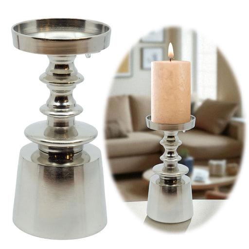 Alu Kerzenständer Dehli Weiß 18cm Stumpenkerze Kerzenhalter Kerzenleuchter