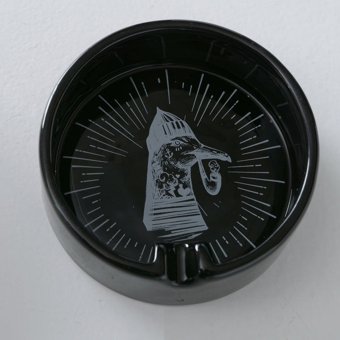 KI-generiertes Bild,Aschenbecher Sylt Schwarz Möwe 10cm Maritim Keramik Ashtray