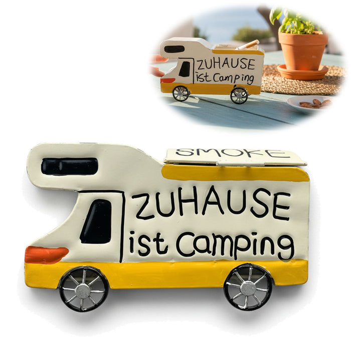 KI-generiertes Bild XL Sturmaschenbecher Metall Camper 19x12cm Windaschenbecher Ascher