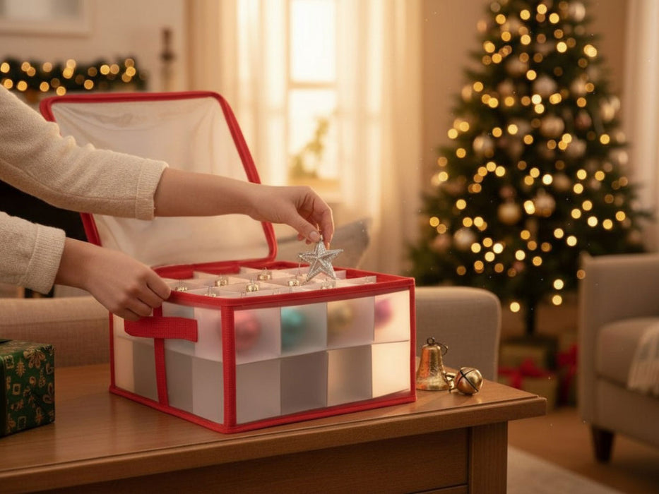 Aufbewahrungsbox Organizer für 32 Weihnachtskugeln Christbaum-Kugeln