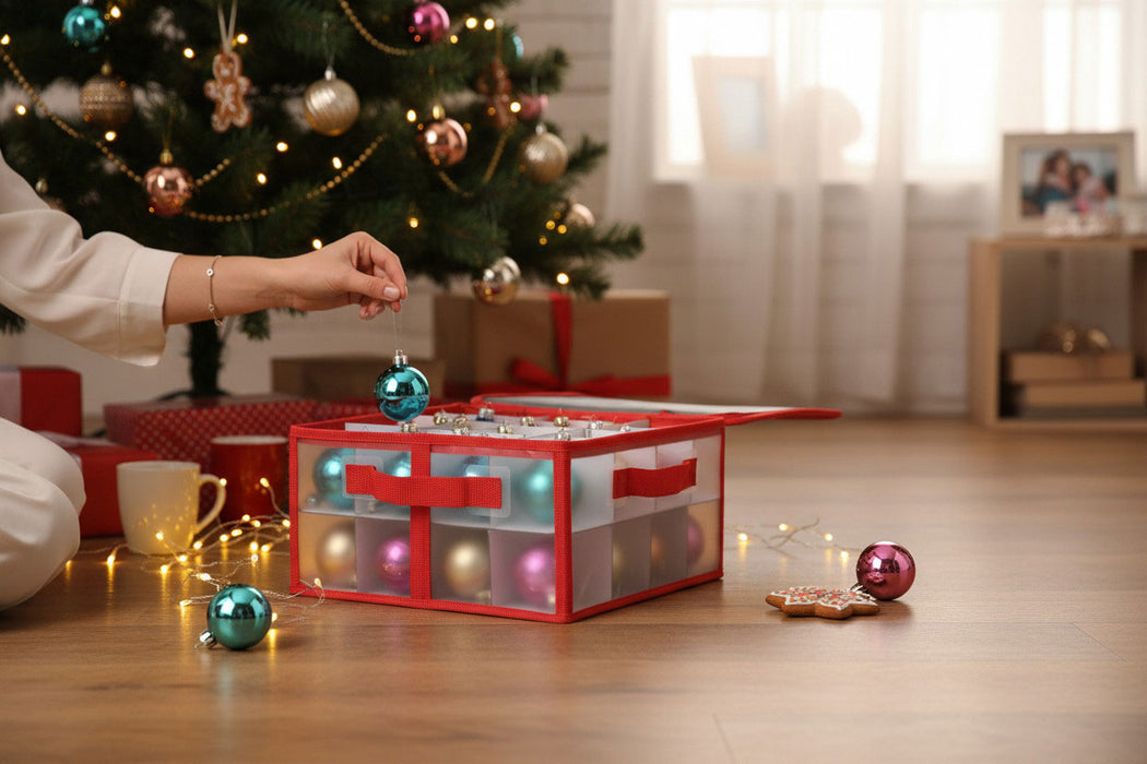 christbaumkugel aufbewahrung Aufbewahrungsbox Organizer für 32 Weihnachtskugeln Christbaum-Kugeln — LS-LebenStil