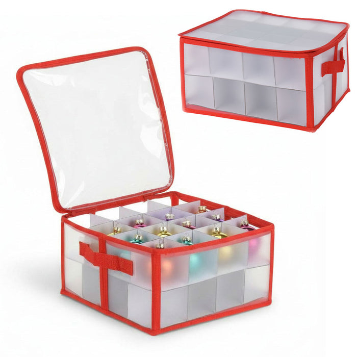 KI-generiertes Bild Aufbewahrungsbox Organizer für 32 Weihnachtskugeln Christbaum-Kugeln