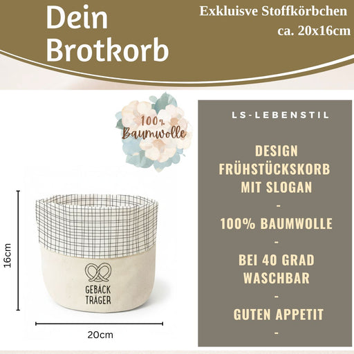 Design Brotkorb Stoffkörbchen Gebäckträger 100% Baumwolle Brotkörbchen Brötchen