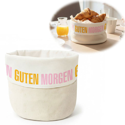 KI-generiertes Bild Design Brotkorb Stoffkörbchen Guten Morgen 100% Baumwolle Brotkörbchen Brötchen