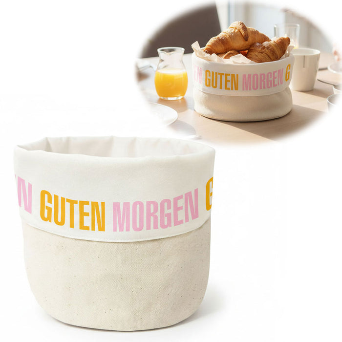 KI-generiertes Bild Design Brotkorb Stoffkörbchen Guten Morgen 100% Baumwolle Brotkörbchen Brötchen