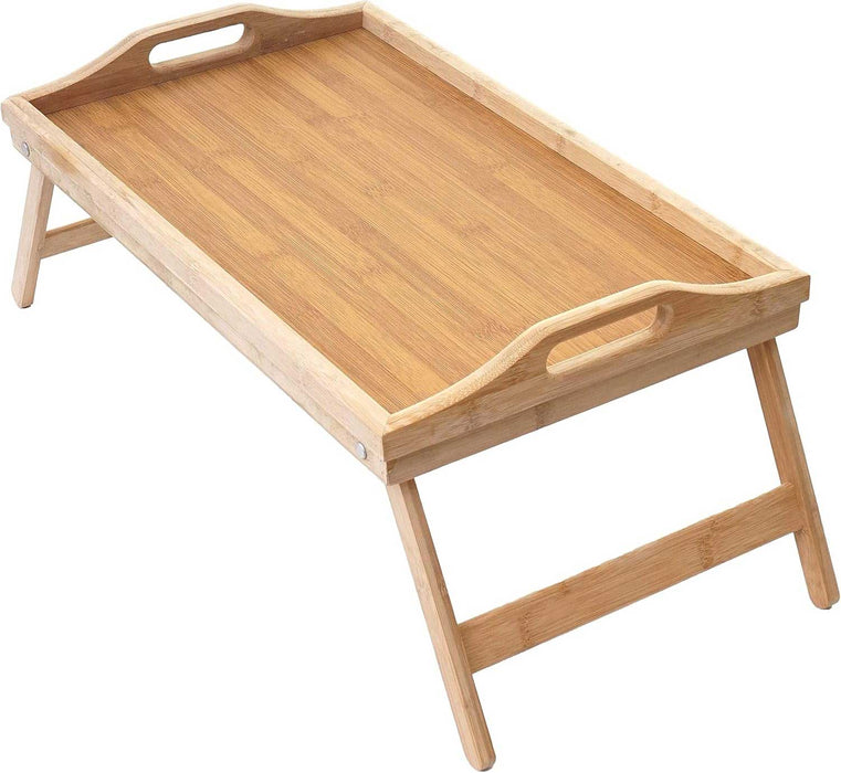 Holz Frühstückstablett Betttablett 64x30cm Bambus Serviertablett klappbar