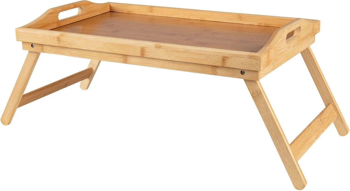 Holz Frühstückstablett Betttablett 64x30cm Bambus Serviertablett klappbar
