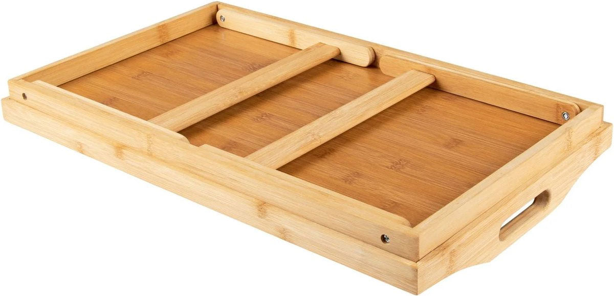 Holz Frühstückstablett Betttablett 64x30cm Bambus Serviertablett klappbar