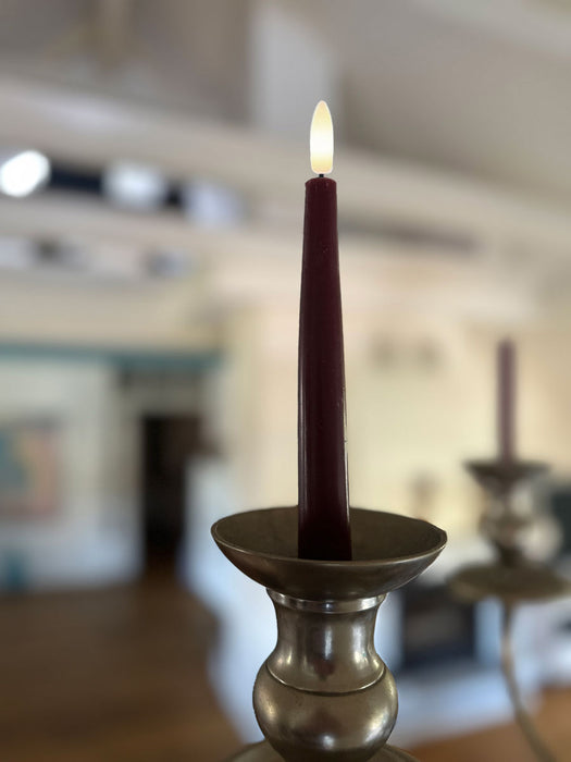 LED 3D Stabkerzen Ribe 4´er Set Beere Rot 17,5cm Timer Fernbedienung flackernde Kerze