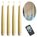 LED 3D Stabkerzen Ribe 4´er Set Vanille Gelb 26cm Timer Fernbedienung flackernde Kerze