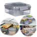 Bento Box Lunchbox Kunststoff Grau 3 Fächer 2 Ebenen Frühstücksbox Brotdose