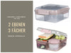 Bento Box Lunchbox Kunststoff Rosa 3 Fächer 2 Ebenen Frühstücksbox Brotdose