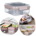 Bento Box Lunchbox Kunststoff Rosa 3 Fächer 2 Ebenen Frühstücksbox Brotdose