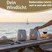 Beton Windlicht Segelboot 13cm Shabby Grau Maritim Teelichthalter Kerzenhalter