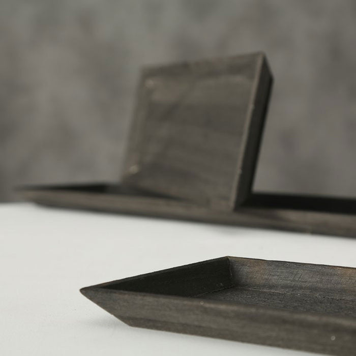 KI-generiertes Bild,Holz Deko-Tablett Shabby Schwarz 45x16cm Kerzen-Schale Teelichthalter