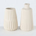 Nordic Blumen-Vase Oslo 2´er Set Creme Beige Keramik Tisch-Vase Pampasgras