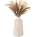 Nordic Blumen-Vase Oslo 2´er Set Creme Beige Keramik Tisch-Vase Pampasgras