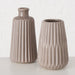 Nordic Blumen-Vase Oslo 2´er Set Creme Braun Keramik Tisch-Vase Pampasgras
