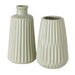 KI-generiertes Bild,Nordic Blumen-Vase Oslo 2´er Set Creme Grün Keramik Tisch-Vase Pampasgras