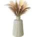 Nordic Blumen-Vase Oslo 2´er Set Creme Grün Keramik Tisch-Vase Pampasgras