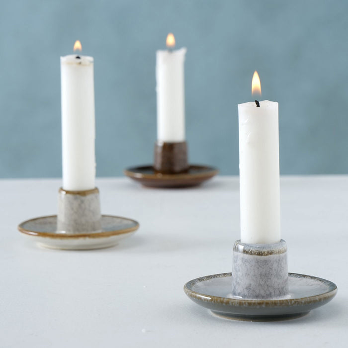 KI-generiertes Bild,Keramik Kerzenständer 3er Set 9cm Kerzenhalter Stabkerzen Kerzenleuchter