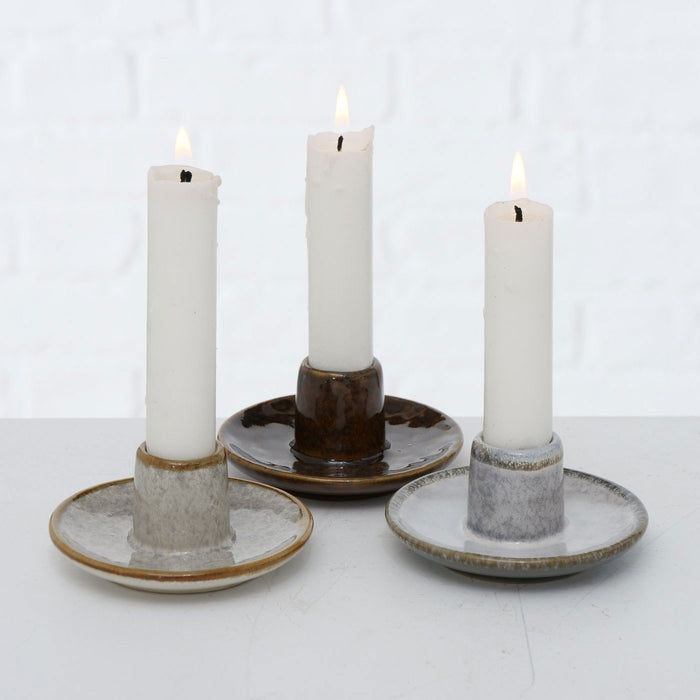KI-generiertes Bild,Keramik Kerzenständer 3er Set 9cm Kerzenhalter Stabkerzen Kerzenleuchter