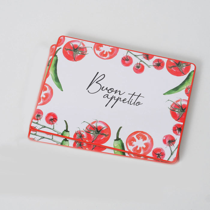 KI-generiertes Bild,2x Kork Tischset Platzset Italia Appetito 40x30cm abwaschbar Rechteck Platzmatte