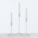 Vintage Kerzenständer 3er Set Weiß 20-32cm Metall Kerzenhalter Stabkerzen