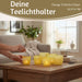 6x Glas Teelichthalter Retro Gelb 7-9cm Set Windlicht-Halter Kerzenständer