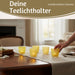 6x Glas Teelichthalter Retro Gelb 7-9cm Set Windlicht-Halter Kerzenständer