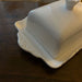 Vintage XL Porzellan Butterdose 19cm Weiß Deckel 250g Butterglocke Butterschale