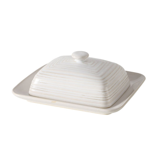 Keramik Butterdose 19cm Sylt Weiß mit Deckel 250g Butter Butterglocke Butterschale