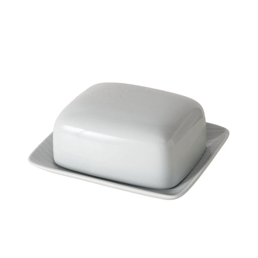 Keramik Butterdose 17cm Ribe Grau mit Deckel 250g Butter Butterglocke Butterschale