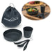 6-teiliges Picknick-Set Tragetasche Camping Geschirr Besteck Mehrweggeschirr