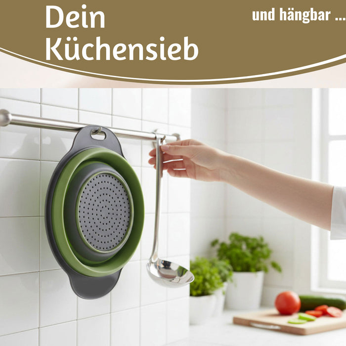 Flexibles Abtropfsieb Nudelsieb 23cm Rund faltbar Seiher Küchensieb Camping