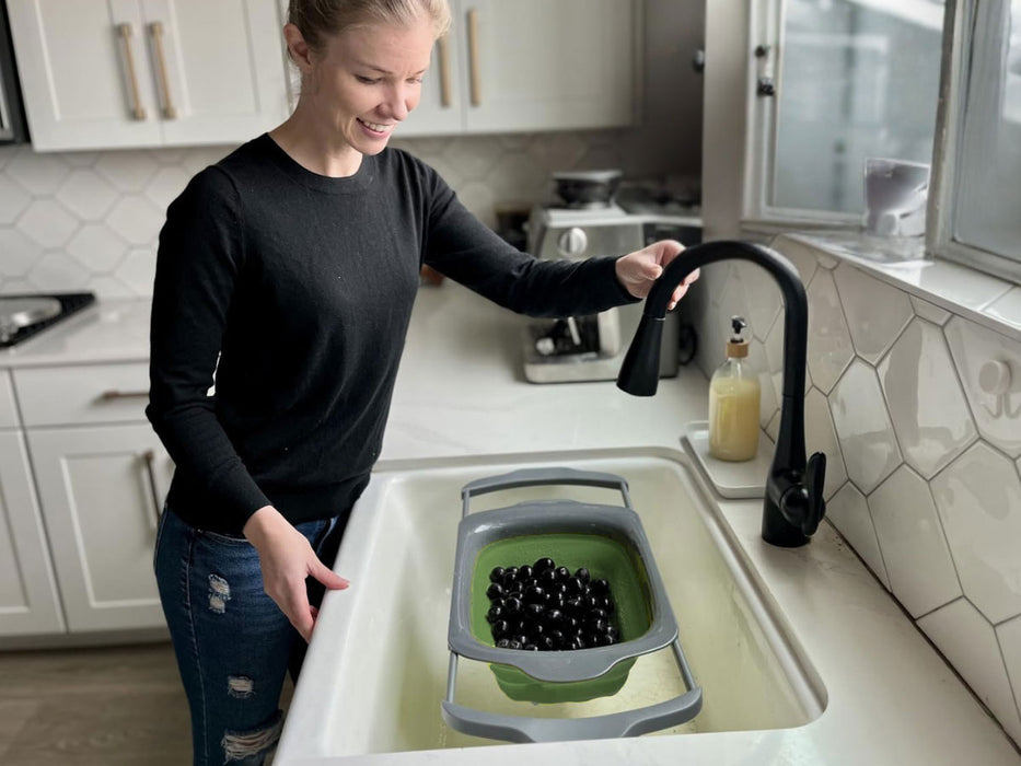 Ausziehbare Waschschüssel 8L 39x26cm Ablauf faltbar Spülwanne tragbar Waschbecken