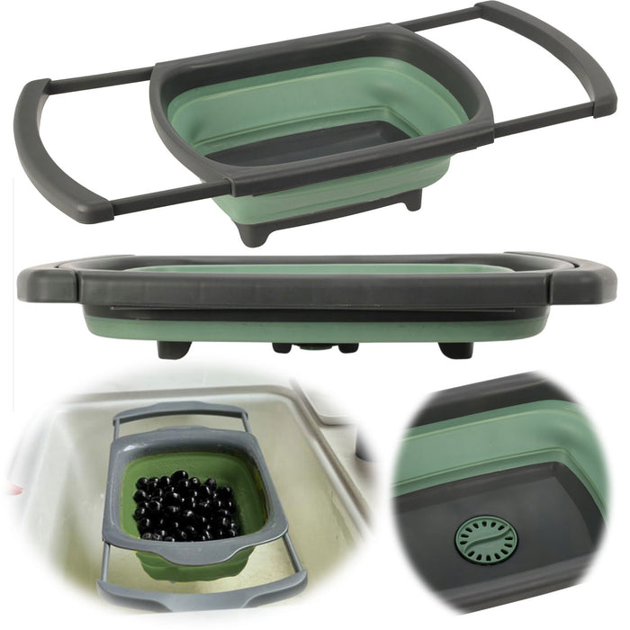 Ausziehbare Waschschüssel 8L 39x26cm Ablauf faltbar Spülwanne tragbar Waschbecken