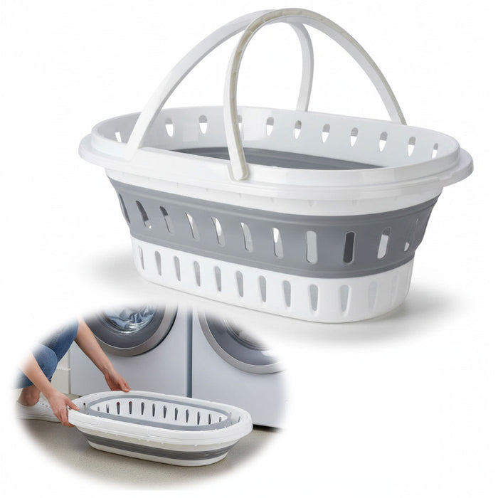 XL Flexibler Wäschekorb 25L 58x38x28cm faltbar mit Griff Faltkorb Waschkorb Camping