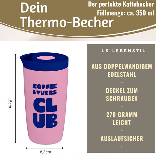 Edelstahl Thermobecher 350ml Coffee Lovers Coffee to Go Becher Kaffeebecher Tee