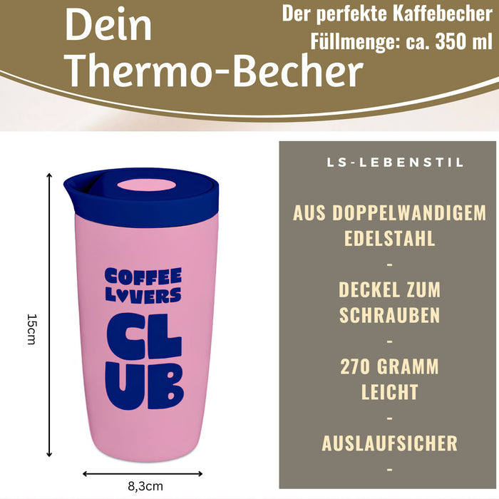 Edelstahl Thermobecher 350ml Coffee Lovers Coffee to Go Becher Kaffeebecher Tee
